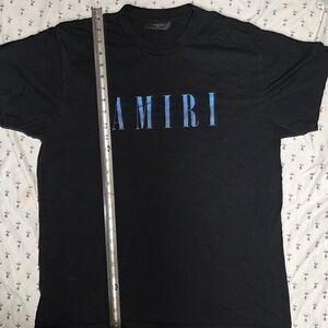 Amiri Black T-Shirt with Blue Logo
